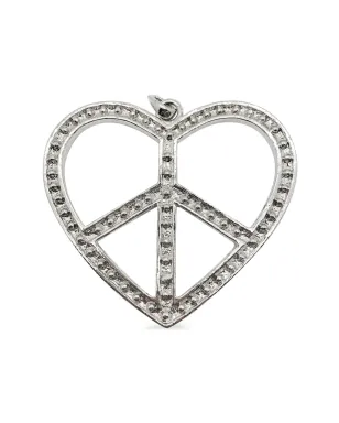 Jennifer Gibson Jewellery 1980s rhinestone-embellished Peace pendant - Grey - サムネイル2
