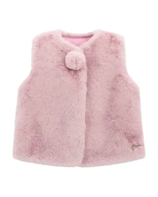 Guess Kids フェイクファー ポンポン ベスト - サムネイル1