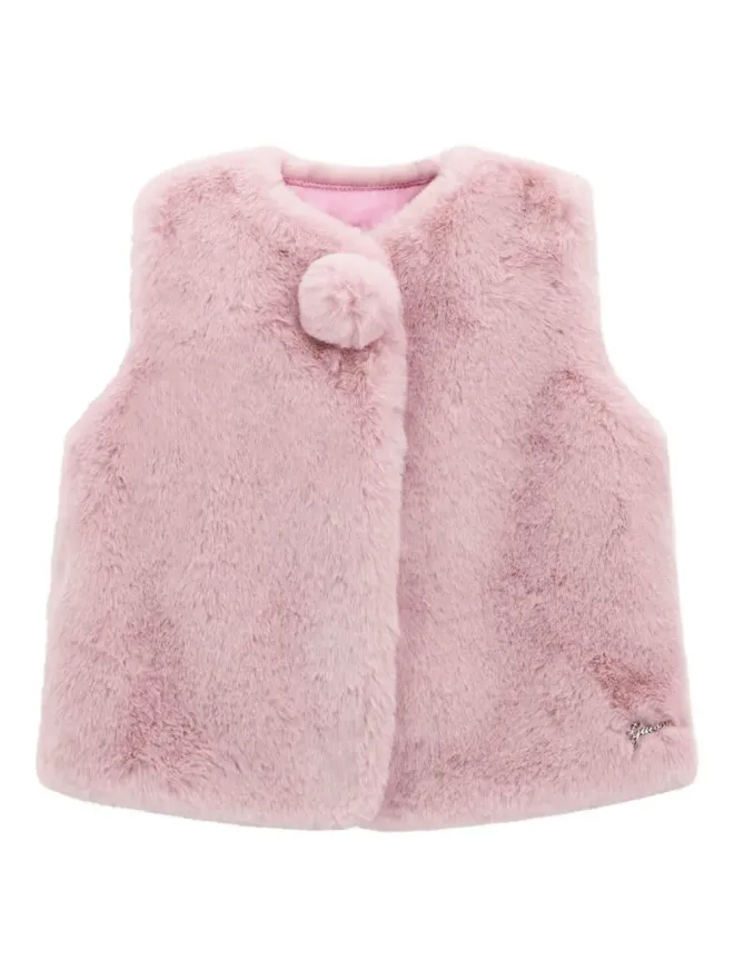 guess kids Guess Kids フェイクファー ポンポン ベストの商品画像