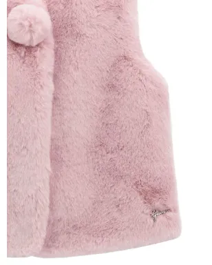 Guess Kids フェイクファー ポンポン ベスト - サムネイル4