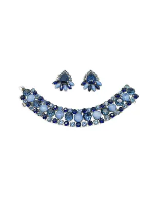 Jennifer Gibson Jewellery 1950年代 クリスタル ブレスレットとイヤリング セット - サムネイル1