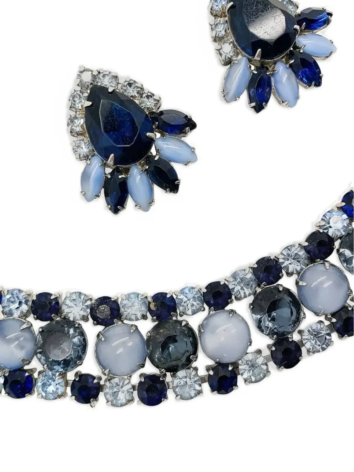 Jennifer Gibson Jewellery 1950年代 クリスタル ブレスレットとイヤリング セット - 画像2