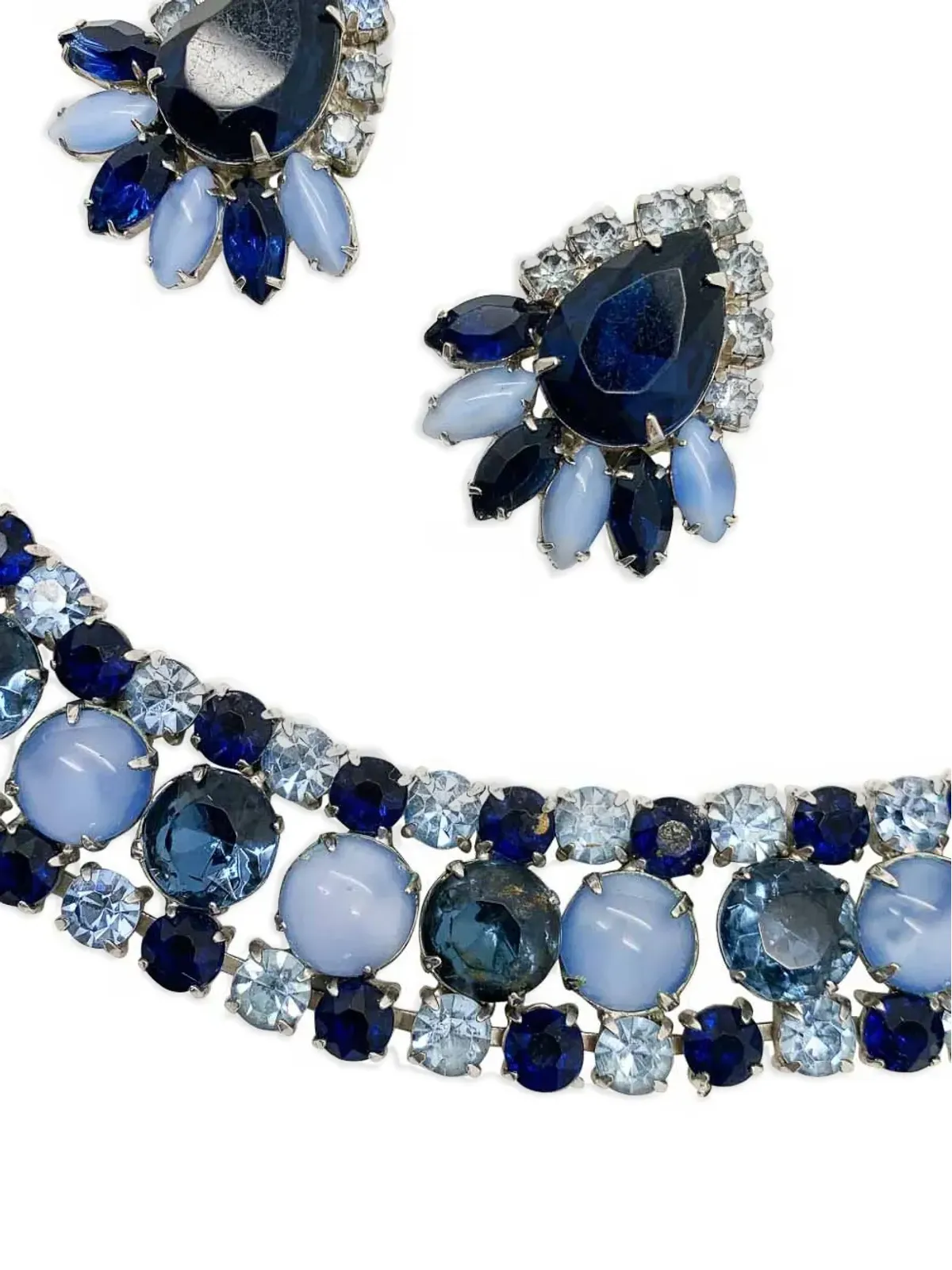 Jennifer Gibson Jewellery 1950年代 クリスタル ブレスレットとイヤリング セット - 画像3