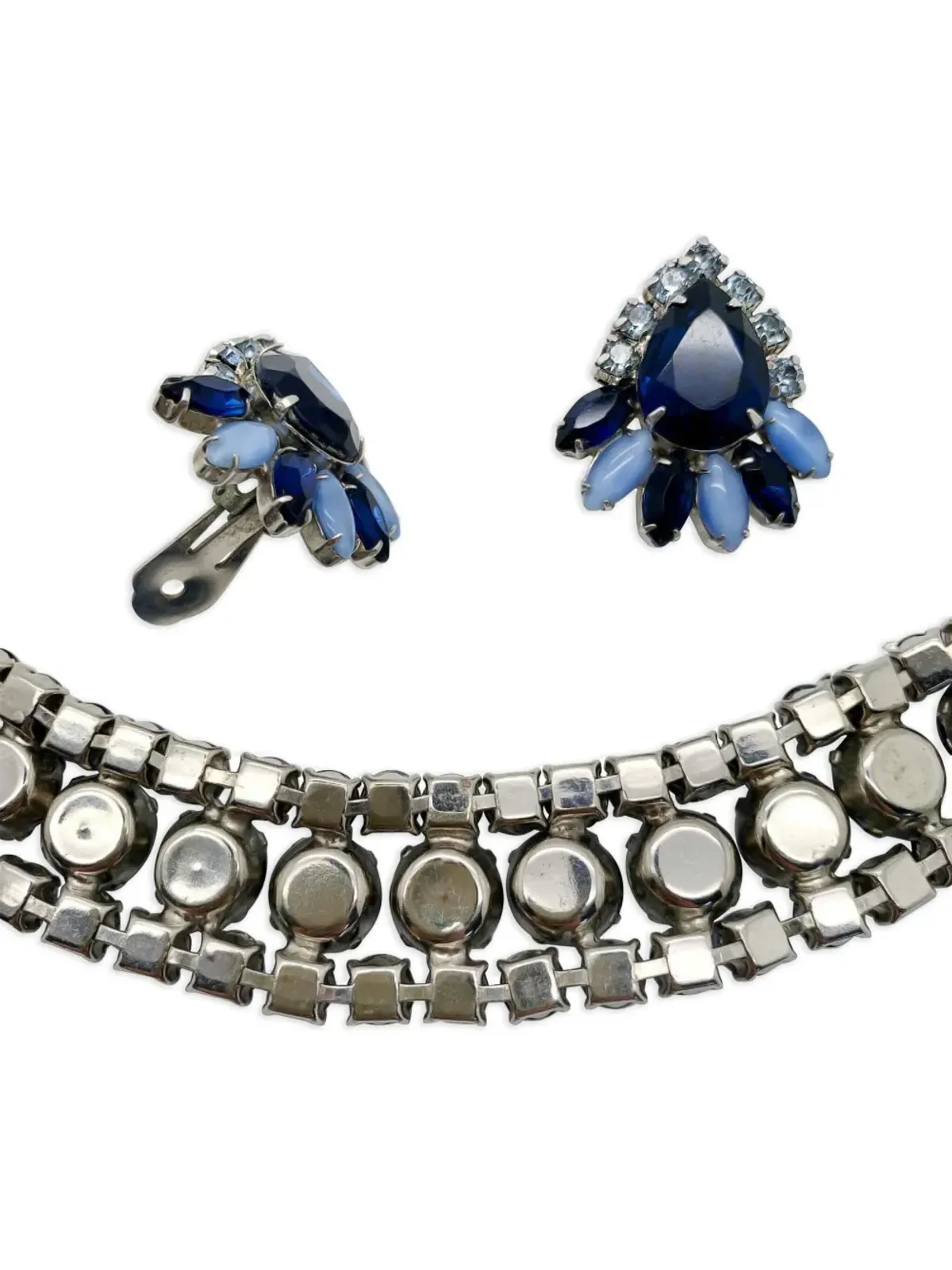 Jennifer Gibson Jewellery 1950年代 クリスタル ブレスレットとイヤリング セット - 画像4