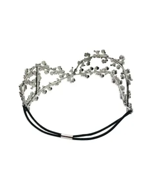 Jennifer Gibson Jewellery 1990年代 葉柄クリスタル ハイティアラ - シルバー - サムネイル1