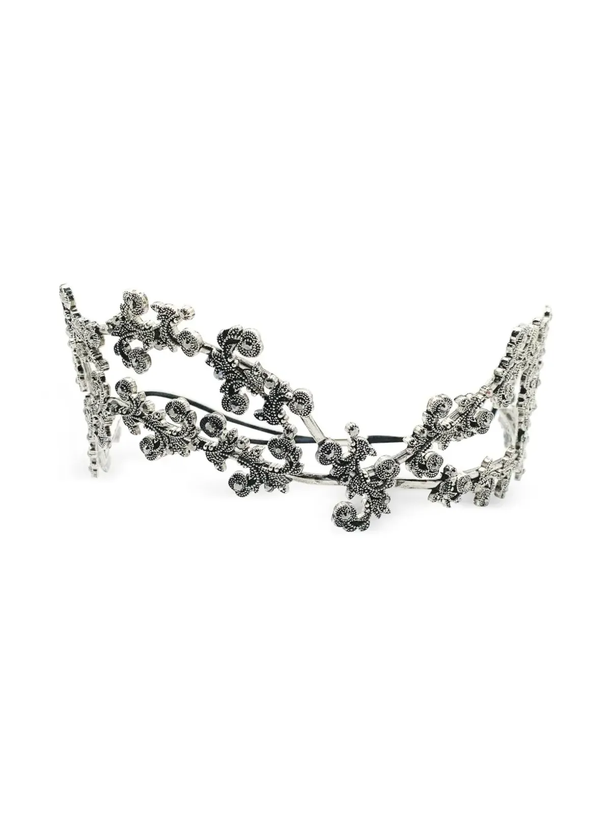 Jennifer Gibson Jewellery 1990年代 葉柄クリスタル ハイティアラ - シルバー - 画像2