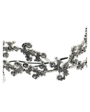 Jennifer Gibson Jewellery 1990年代 葉柄クリスタル ハイティアラ - シルバー - サムネイル3