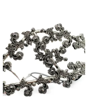 Jennifer Gibson Jewellery 1990年代 葉柄クリスタル ハイティアラ - シルバー - サムネイル4