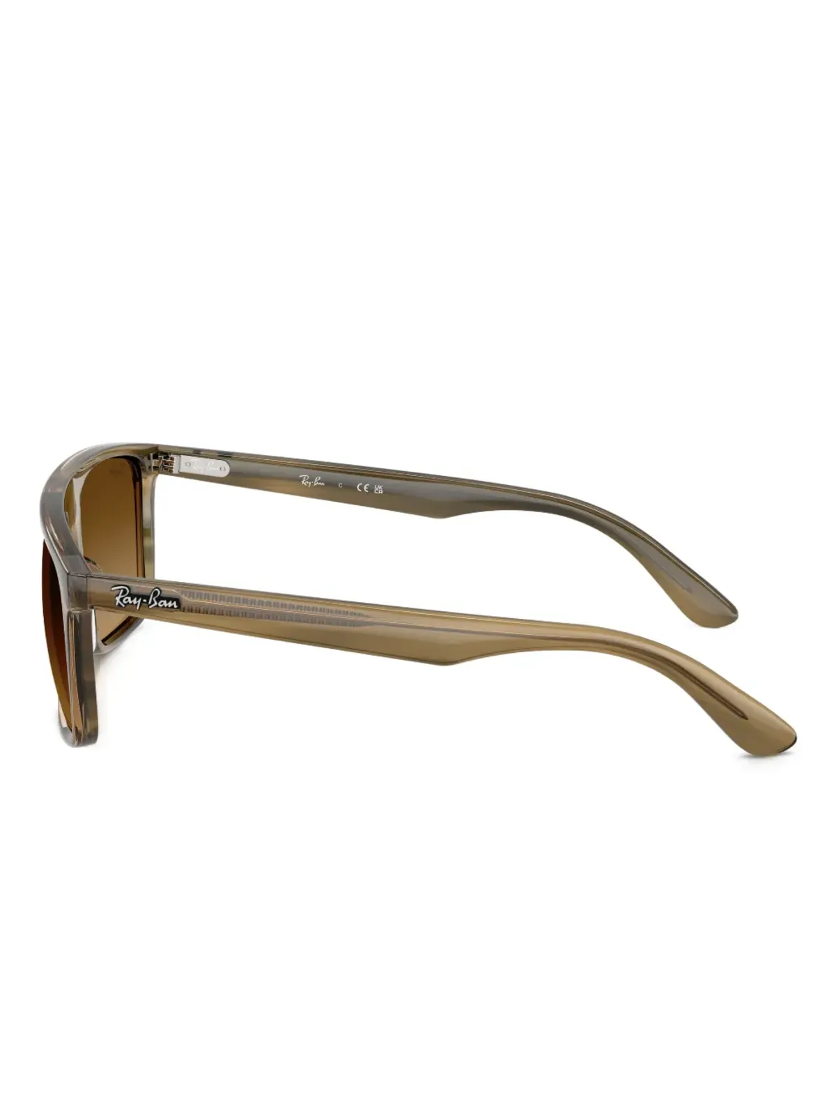 Ray-Ban ストライプ柄スクエアフレーム サングラス ブラウン - 画像3