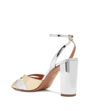 Aquazzura Moves レザー アンクルストラップ サンダル - シルバー - サムネイル2