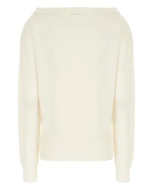 Alberta Ferretti フェイクパール付きVネックセーター - サムネイル2