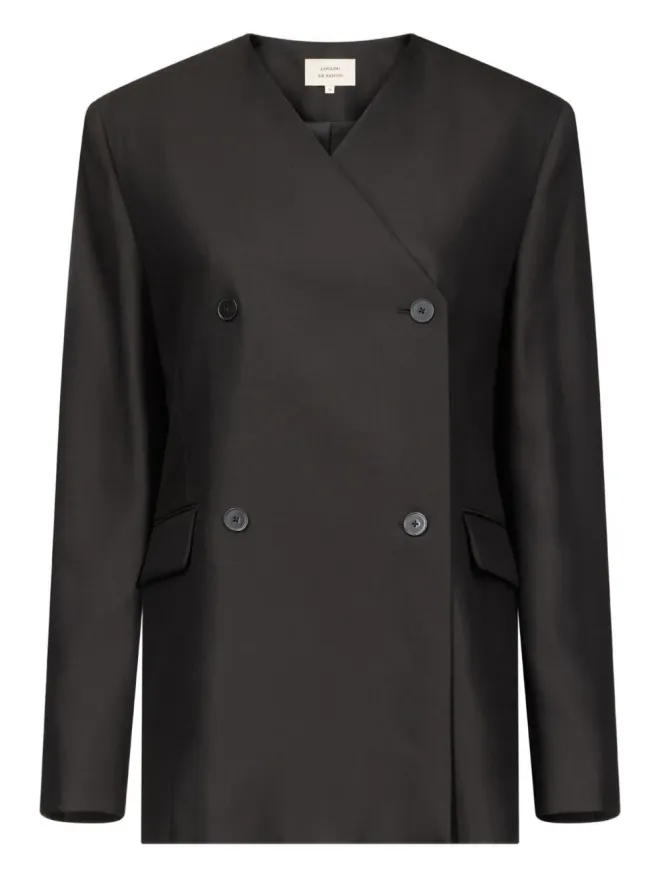 Loulou de Saison LouLou de Saison Munro ダブルブレストVネックジャケット - ブラックの商品画像