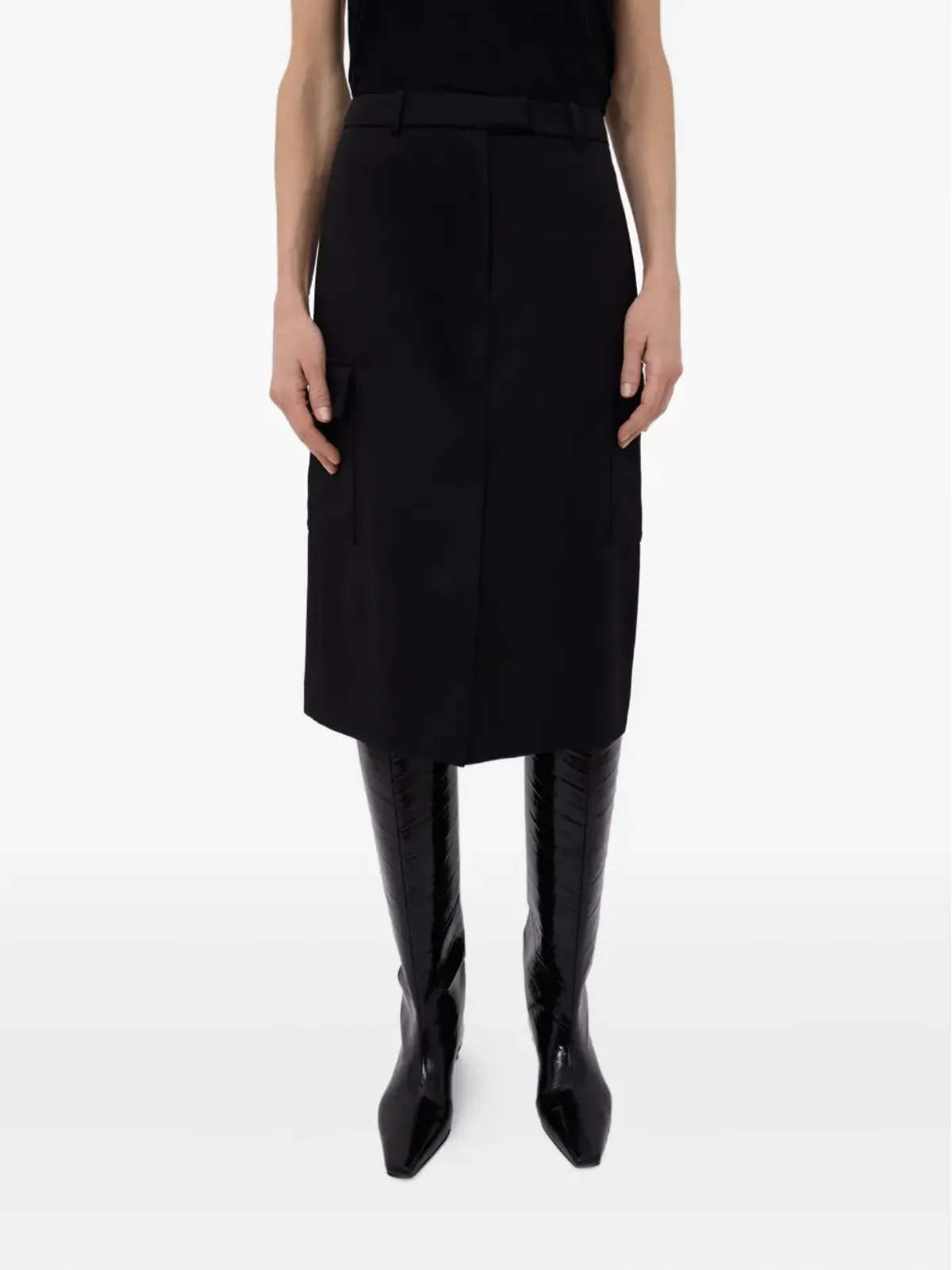 LouLou de Saison JASPER カーゴポケット付き ペンシルミディスカート - 画像5