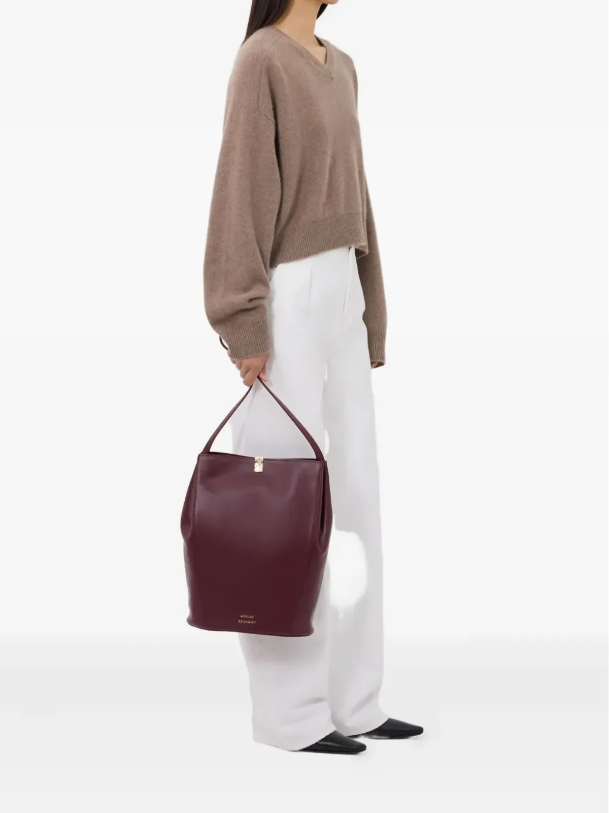 LouLou de Saison ANZOR LDS V-neck ribbed-detail セーター - 画像2