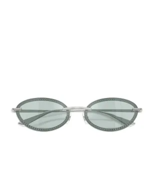 Jimmy Choo Eyewear ビーズ付きオーバルフレーム サングラス - シルバー - サムネイル5