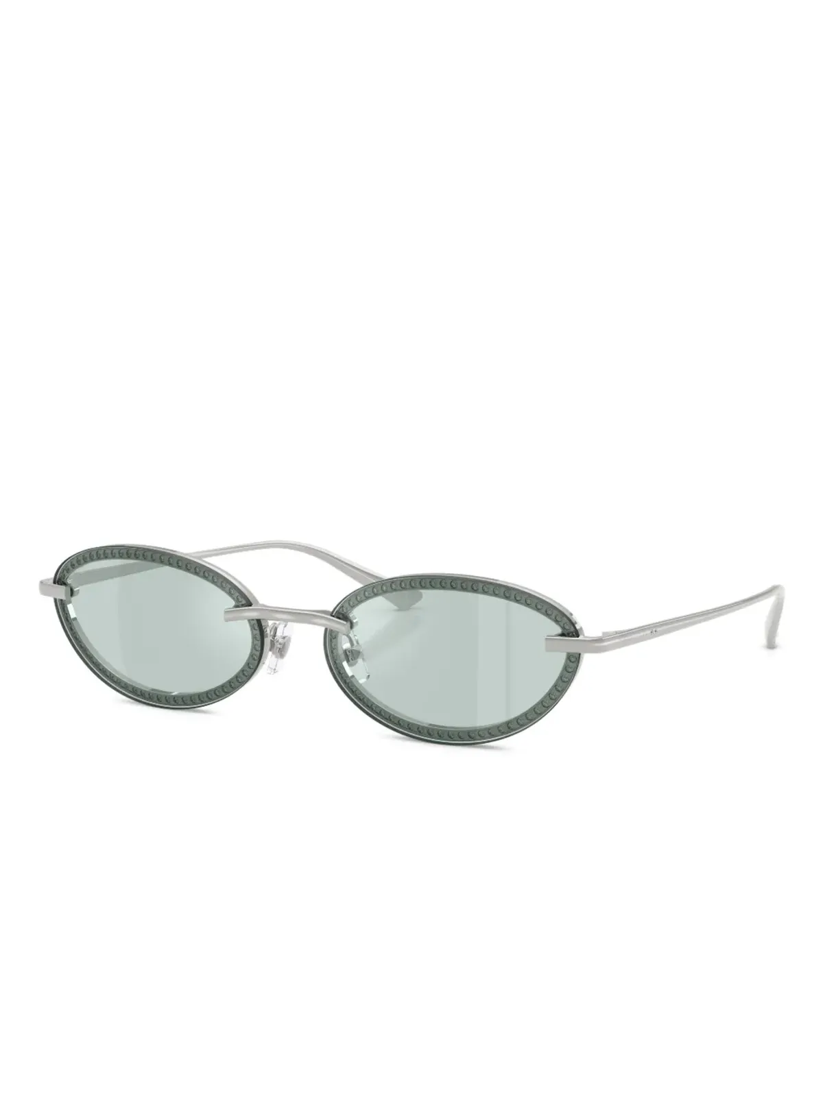 Jimmy Choo Eyewear ビーズ付きオーバルフレーム サングラス - シルバー - 画像2
