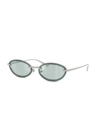 Jimmy Choo Eyewear ビーズ付きオーバルフレーム サングラス - シルバー - サムネイル2