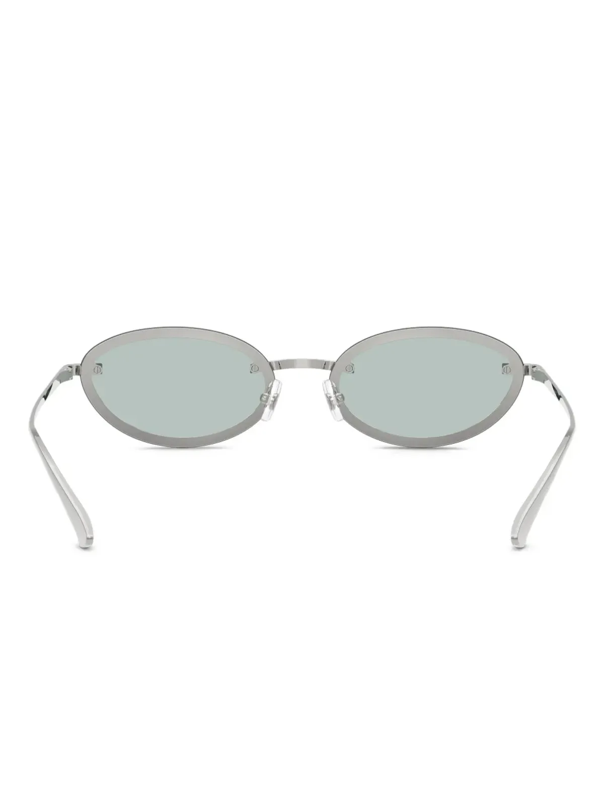 Jimmy Choo Eyewear ビーズ付きオーバルフレーム サングラス - シルバー - 画像3
