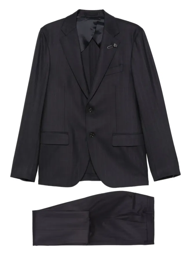 Lardini Lardini ピンストライプコットン スーツ - ブルーの商品画像