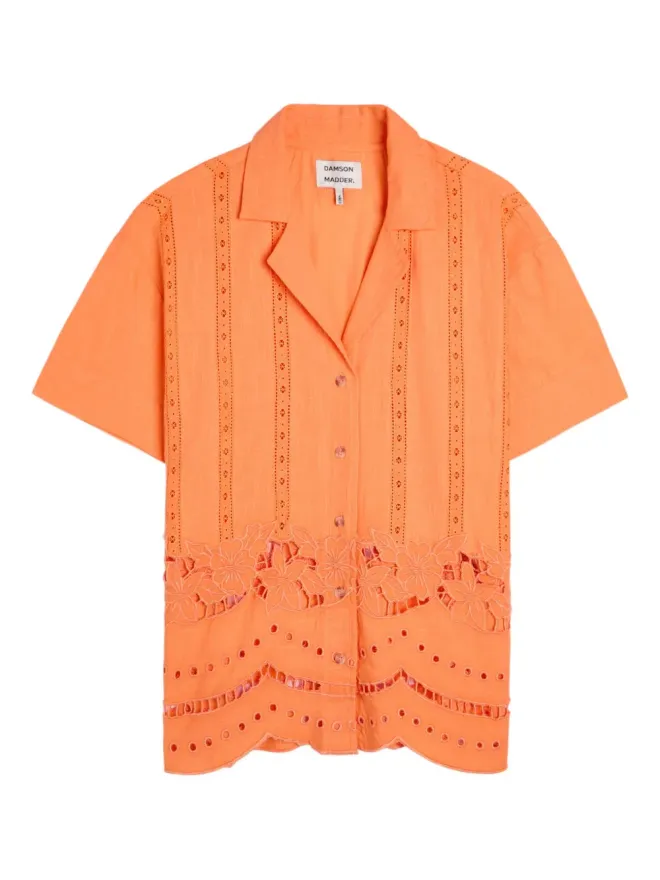 Damson Madder DAMSON MADDER Martina broderie shirt - Orangeの商品画像