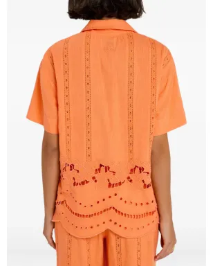 DAMSON MADDER Martina broderie shirt - Orange - サムネイル4