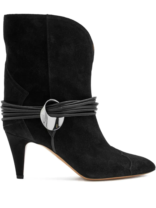MARANT ÉTOILE MARANT ÉTOILE Dytho メタリックディテール スエード ブーツ - ブラックの商品画像