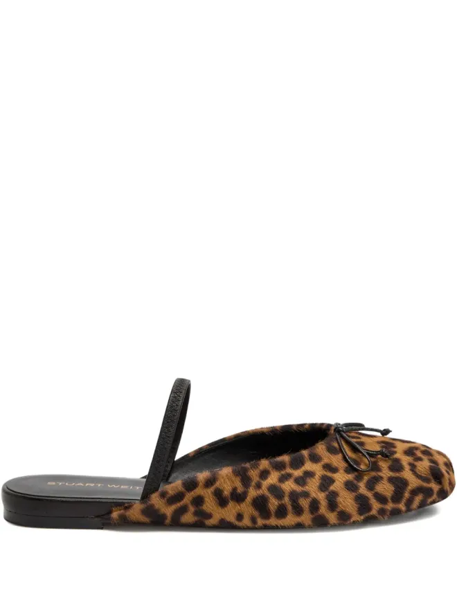 Stuart Weitzman Stuart Weitzman リボンディテール レオパード柄 ミュールの商品画像
