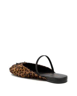 Stuart Weitzman リボンディテール レオパード柄 ミュール - サムネイル2
