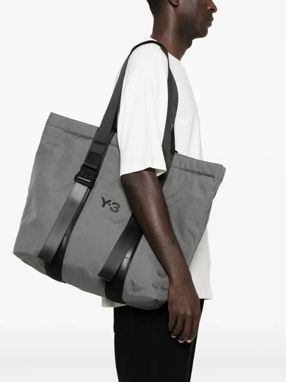 Y-3 ロゴ入りトートバッグ グレー - 画像2