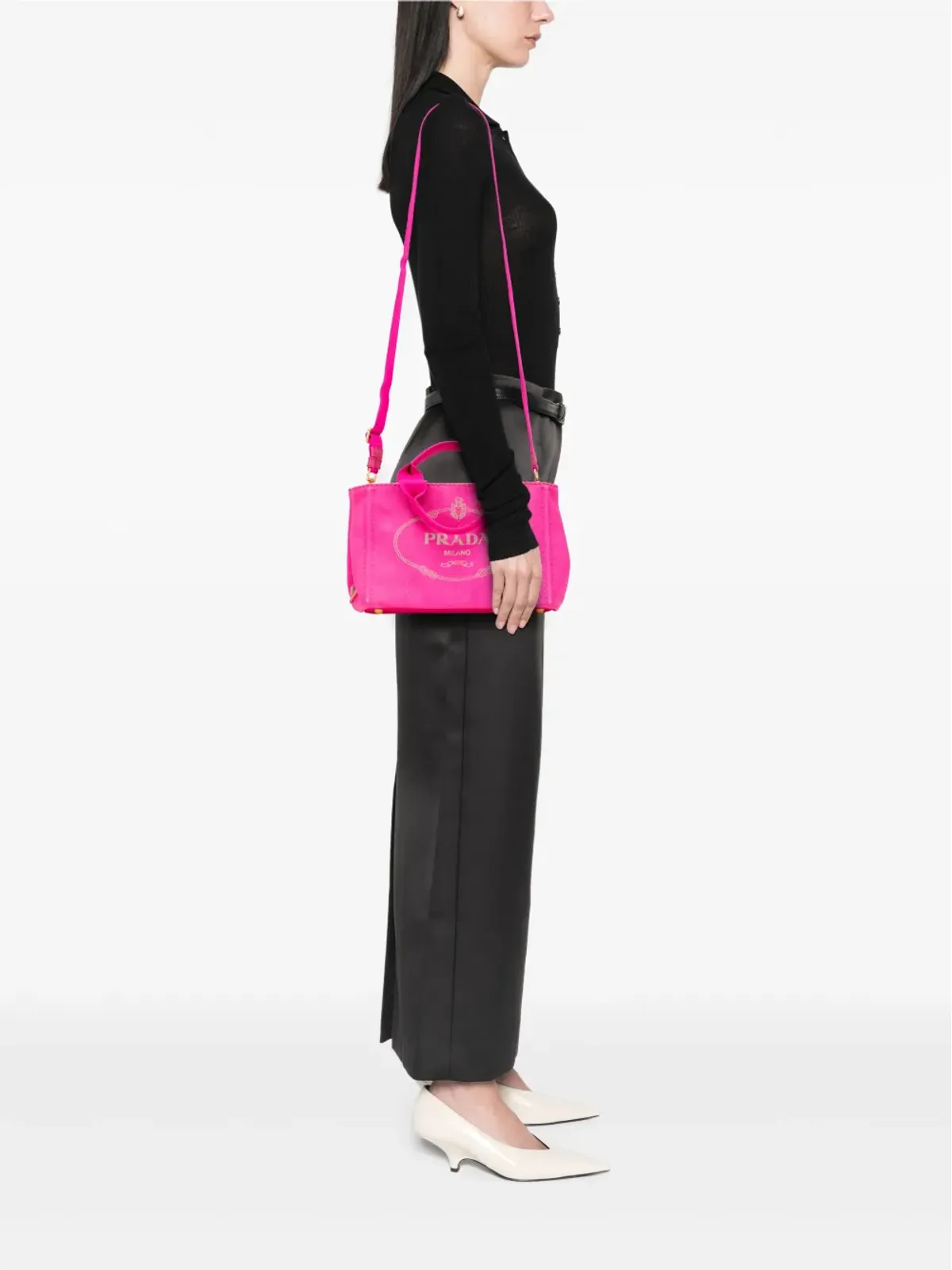 Prada Pre-Owned 小型キャンバス Canapa ロゴ サッチェル - 画像2