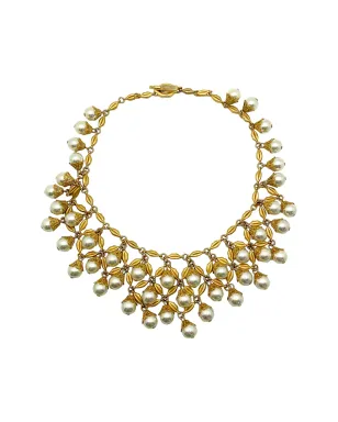 Jennifer Gibson Jewellery 2000s Lulu Guiness pearl-cascade necklace - Gold - サムネイル1