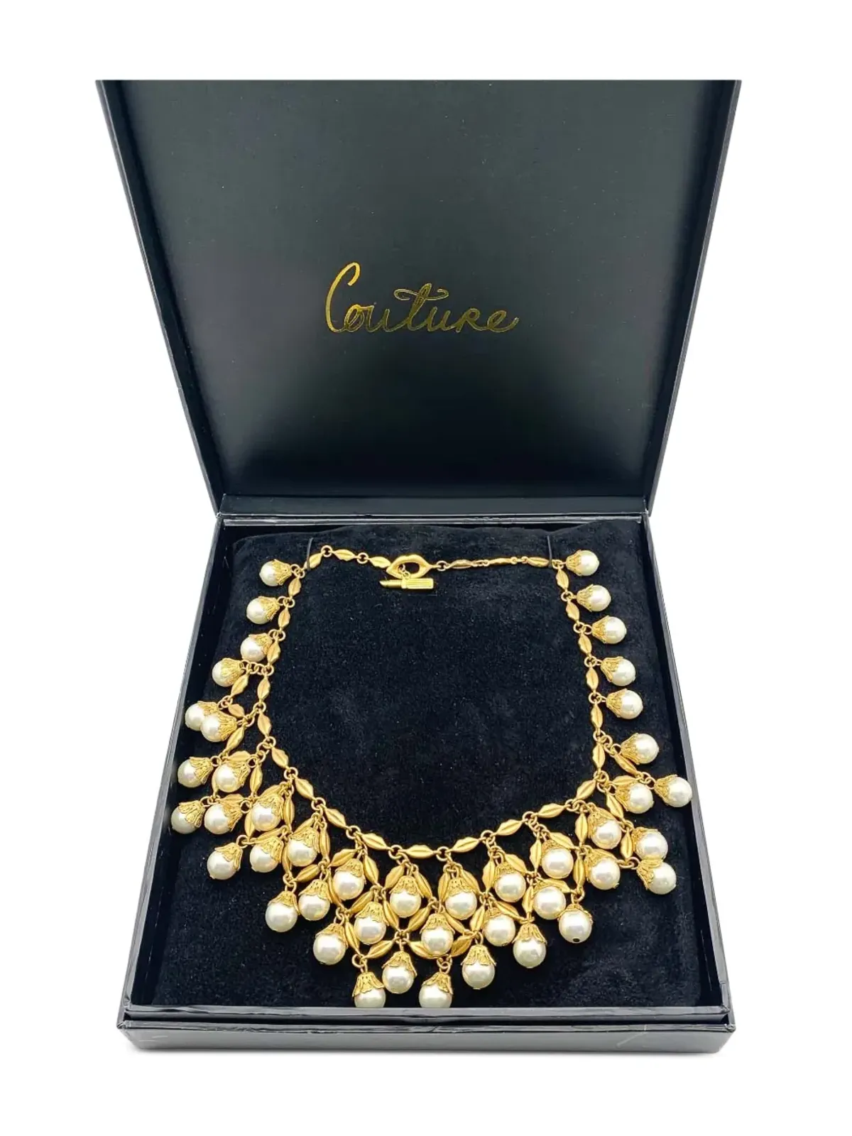 Jennifer Gibson Jewellery 2000s Lulu Guiness pearl-cascade necklace - Gold - 画像5