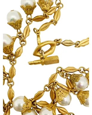 Jennifer Gibson Jewellery 2000s Lulu Guiness pearl-cascade necklace - Gold - サムネイル3