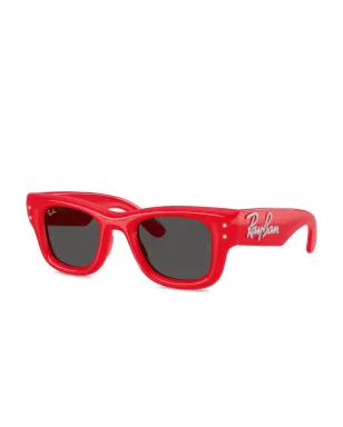 Ray-Ban クリスタル装飾スクエアサングラス レッド - サムネイル2