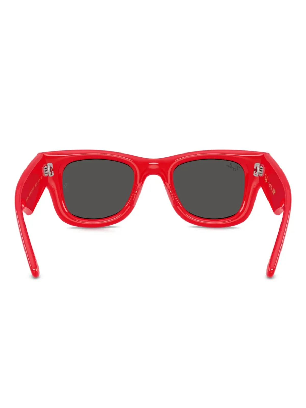 Ray-Ban クリスタル装飾スクエアサングラス レッド - 画像4