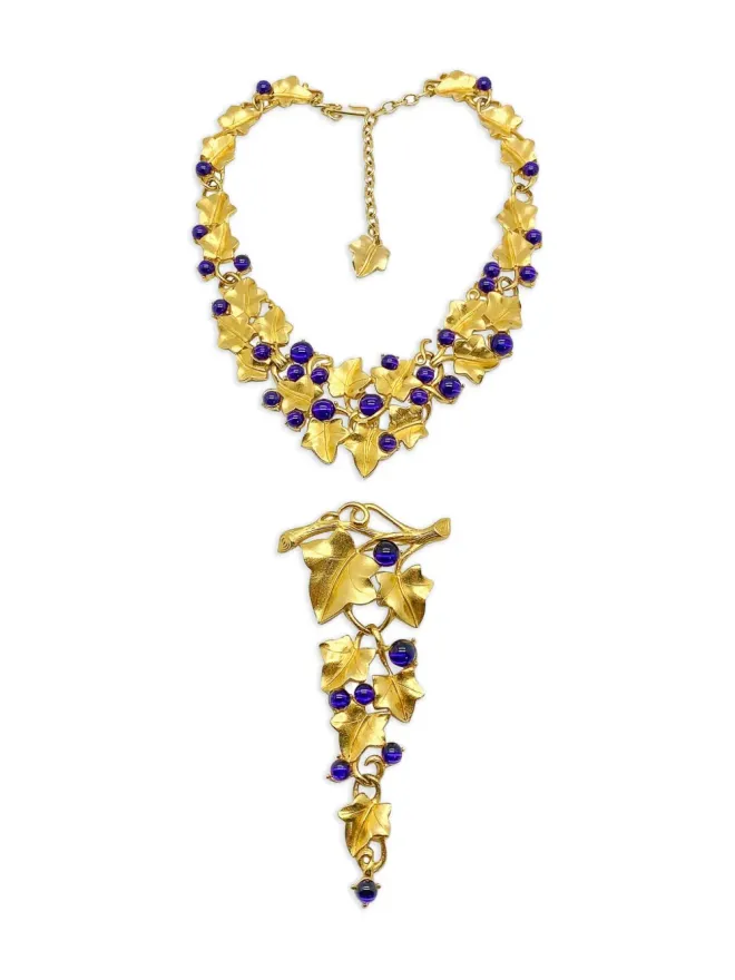 Jennifer Gibson Jewellery Jennifer Gibson Jewellery x Kunio Matsumoto 1980s Trifari ブローチとネックレス セット - ゴールドの商品画像