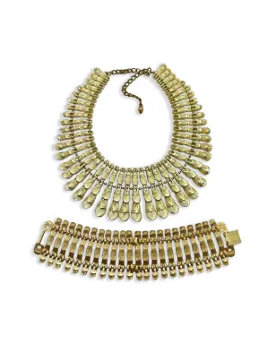 Jennifer Gibson Jewellery 1960年代 Cleopatra ゴールドプレート ネックレスとブレスレット セット - サムネイル1