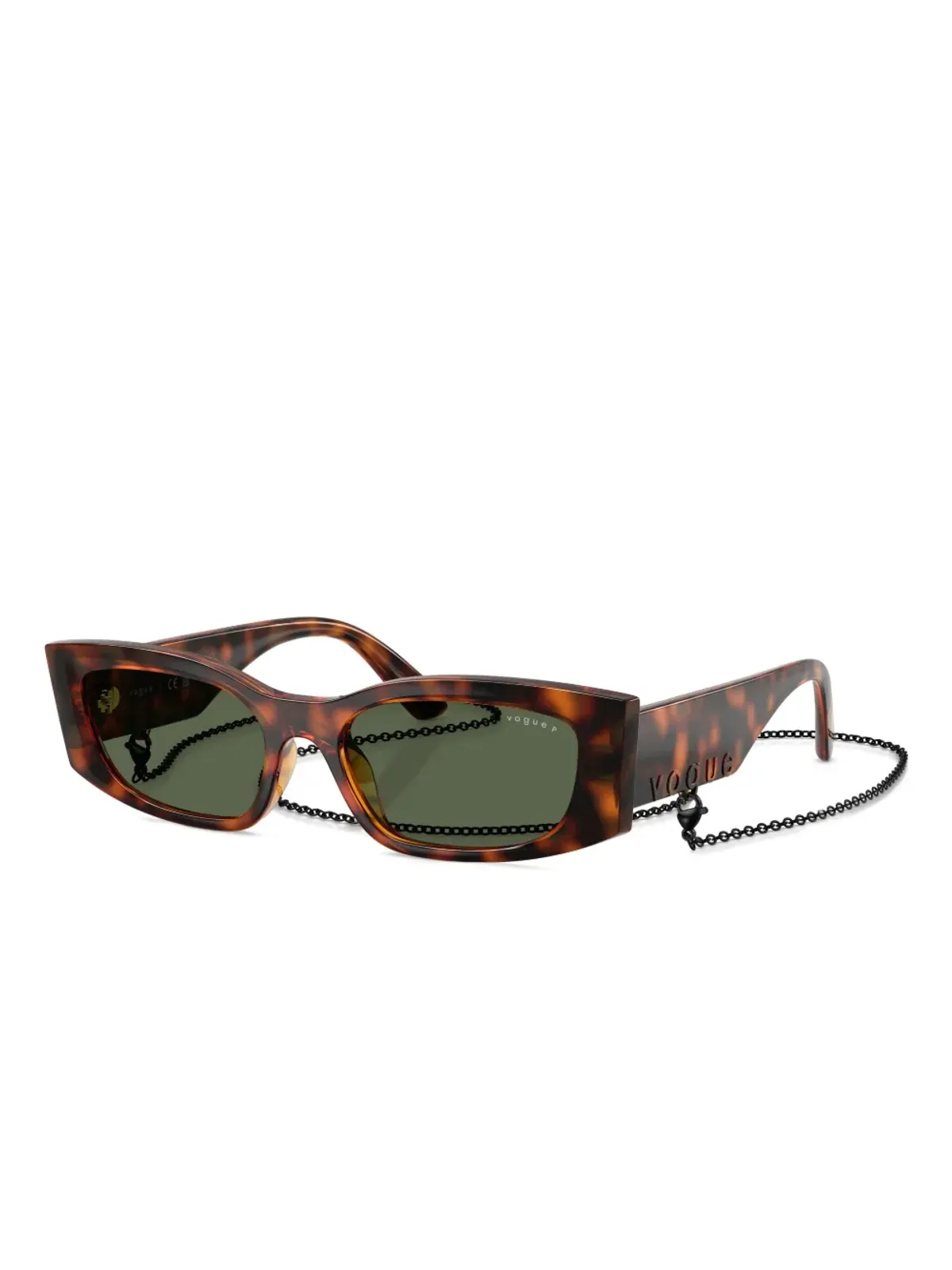 Vogue Eyewear チェーンディテールの長方形サングラス - 画像2