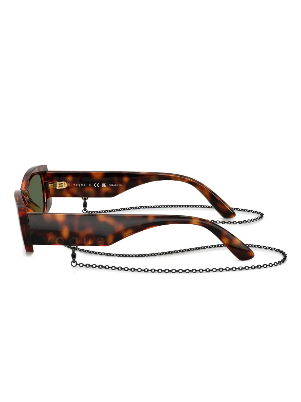 Vogue Eyewear チェーンディテールの長方形サングラス - 画像3