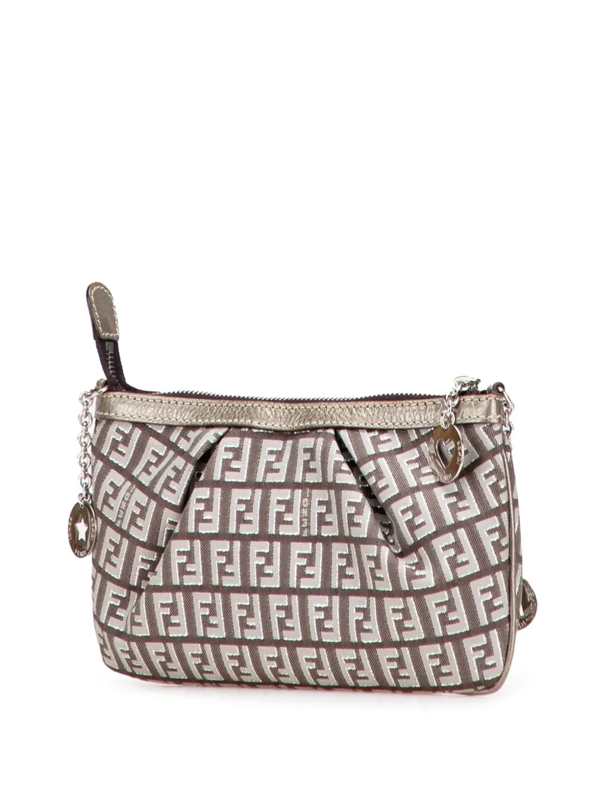 Fendi ビンテージ Zucchino キャンバス チェーン ポシェット ショルダーバッグ - ブラウン - 画像3