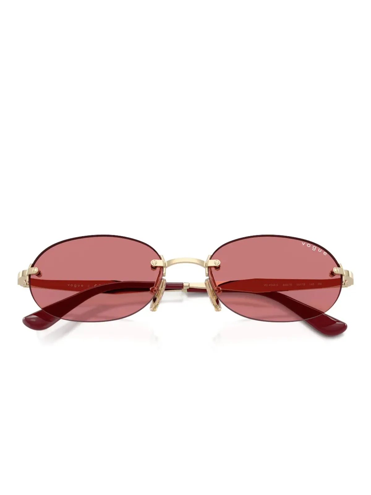 Vogue Eyewear オーバルフレームリムレス サングラス - ゴールド - 画像5