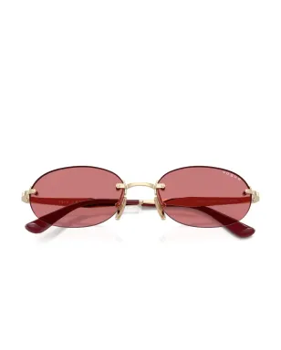 Vogue Eyewear オーバルフレームリムレス サングラス - ゴールド - サムネイル5