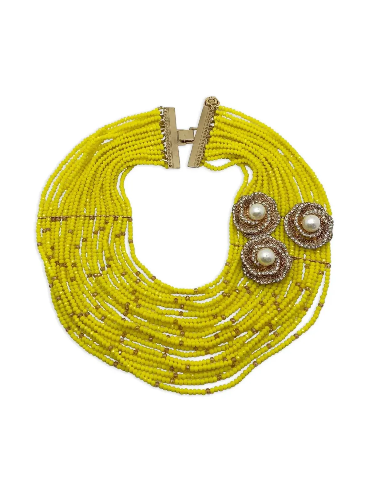 Jennifer Gibson Jewellery 1990s pearl-embellished necklace - Yellow - 画像1