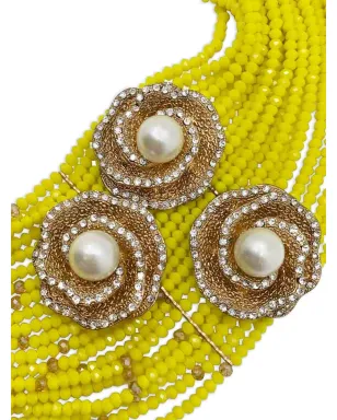 Jennifer Gibson Jewellery 1990s pearl-embellished necklace - Yellow - サムネイル2