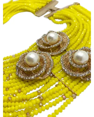 Jennifer Gibson Jewellery 1990s pearl-embellished necklace - Yellow - サムネイル4