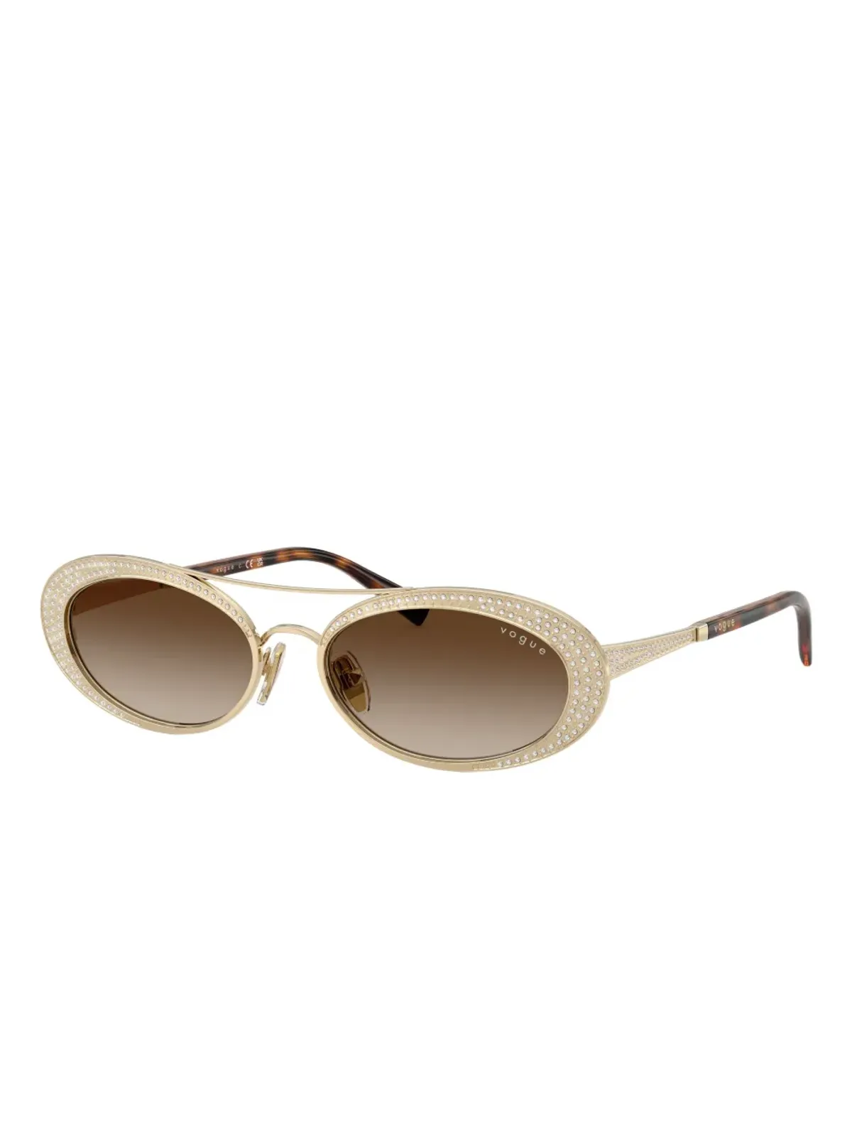 Vogue Eyewear クリスタル装飾オーバルフレームサングラス - 画像2