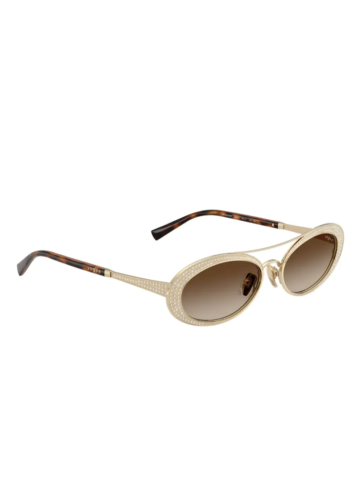 Vogue Eyewear クリスタル装飾オーバルフレームサングラス - 画像3