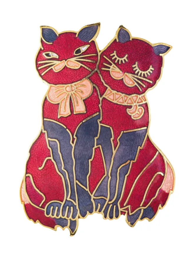 Susan Caplan Vintage Susan Caplan Vintage 1980s Love Cats ブローチ - レッドの商品画像