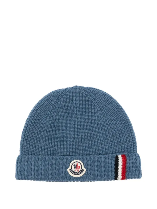 Moncler Enfant Moncler Enfant リブ編みロゴビーニー帽の商品画像