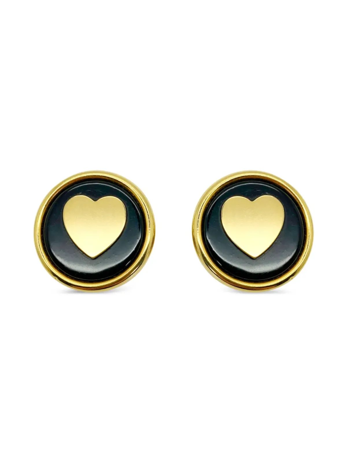 Jennifer Gibson Jewellery 1980年代 Moschino ハートイヤリング - ゴールド - 画像1